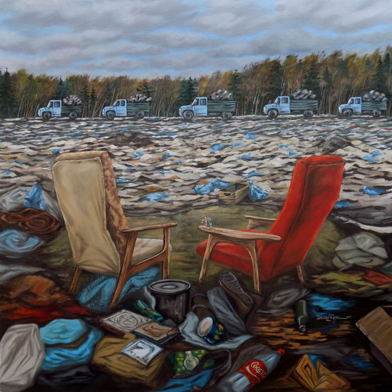 The garbage Oil Canvas Figure Painting