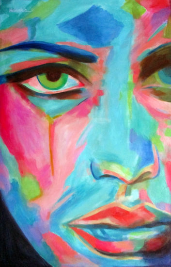 Evocative Gaze Acrylic Canvas Portrait