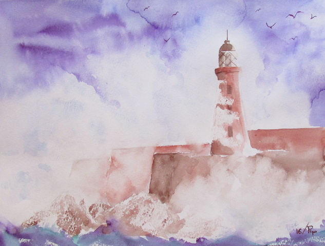 faro 5 Watercolour Paper Marine Painting