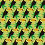 Tucanes sobre verde