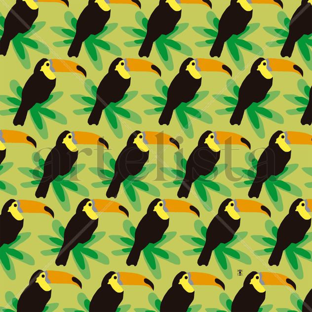 Tucanes sobre verde