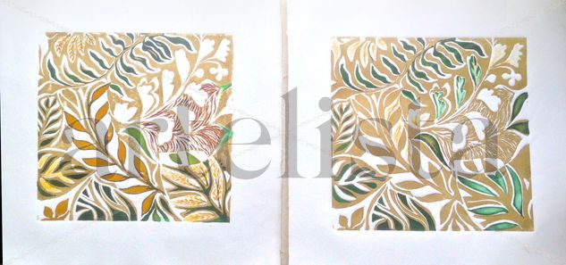 Grabados Florales Linocut