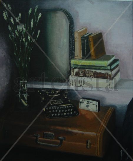 La poesia es arte Oil Textile Still Life Paintings