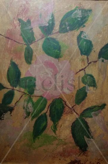 rosa de primavera Acrylic Paper Floral Painting