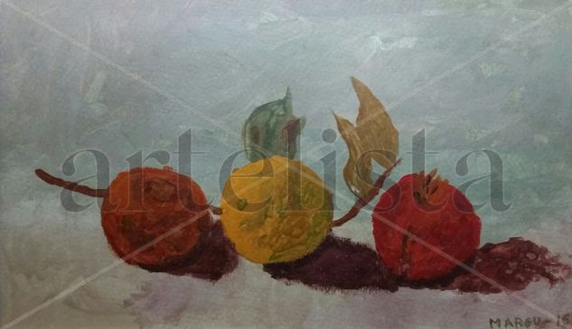 Bodegón con frutas Acrylic Paper Still Life Paintings