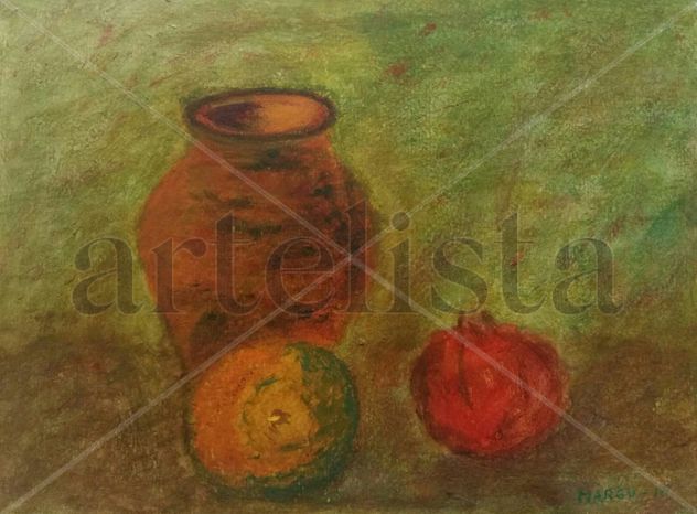 Bodegón cántaro con frutas