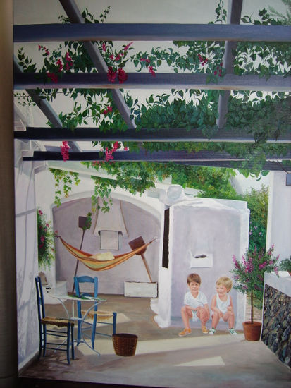 niños descansando en verano Oil Canvas Figure Painting