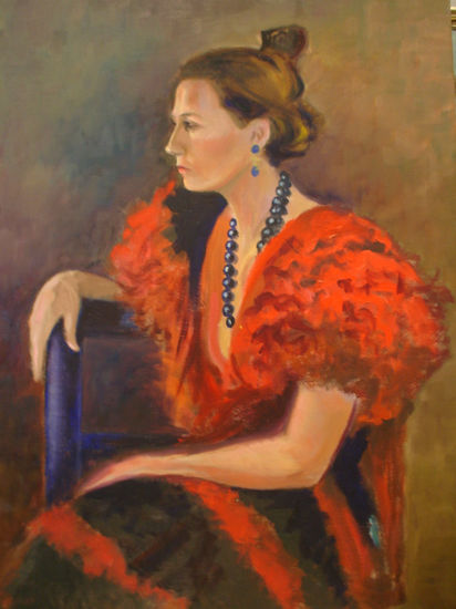 Autoretrato de flamenca Óleo Lienzo Retrato