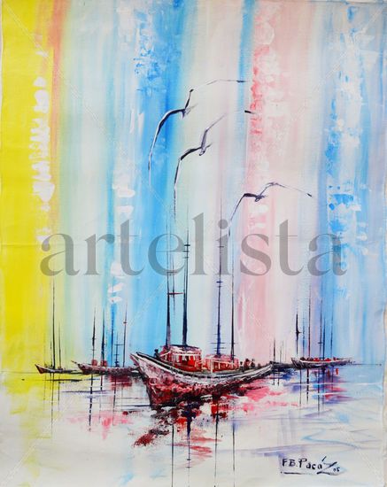 Barcos 8 Acrylic Textile Marine Painting