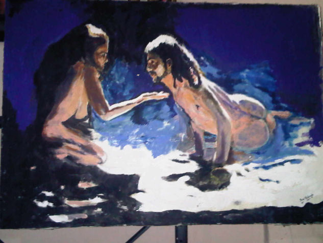 Alicia y yo Oil Canvas Nude Paintings