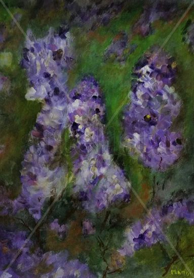 Lilas de primavera Acrylic Paper Floral Painting