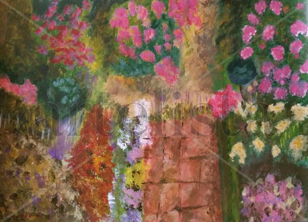 El jardín escondido Acrylic Paper Floral Painting