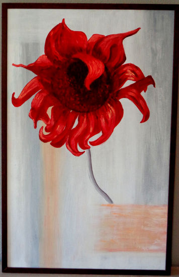 GIRASOL ROJO Oil Others Floral Painting