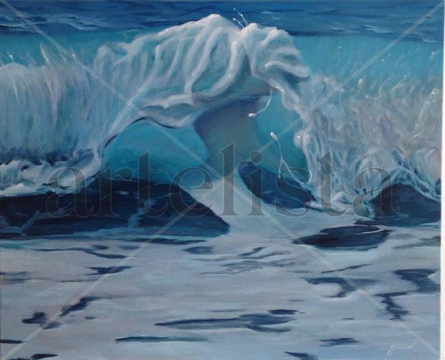 Ola (azul) Oil Canvas Marine Painting