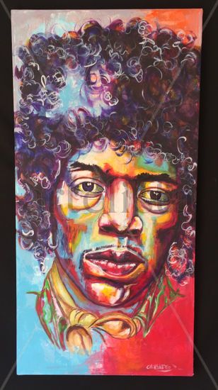 Hendrix/2 Acrylic Canvas Portrait