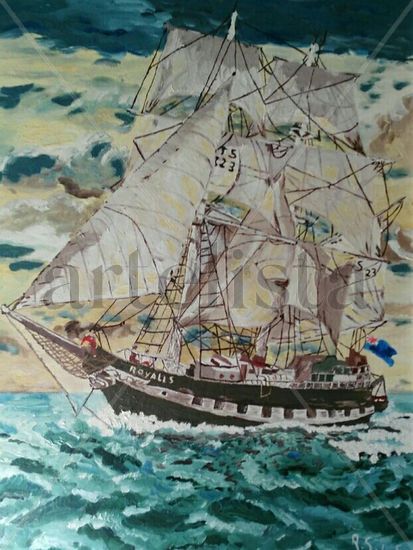 Royalis Oil Panel Marine Painting