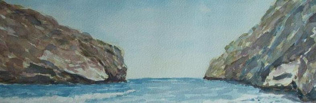 Vista desde La Cala del Castillo. Watercolour Paper Marine Painting