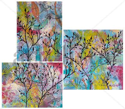 En el bosque Acrylic Canvas Floral Painting