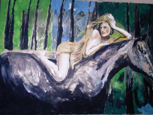 Alicia en galope Oil Canvas Nude Paintings