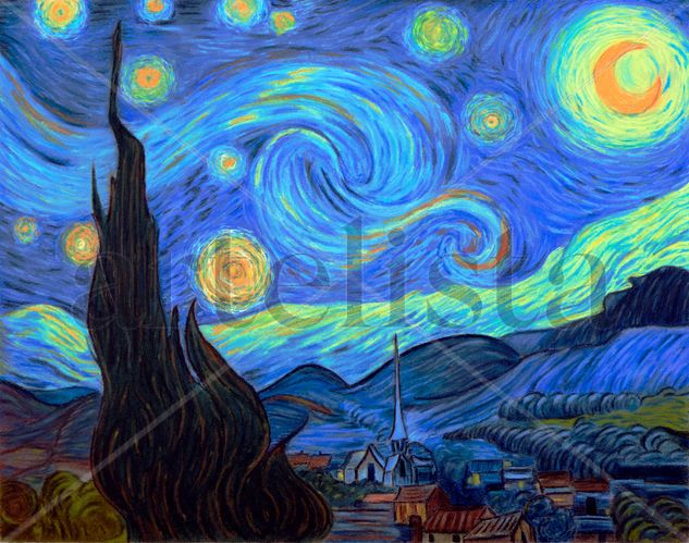 Noche estrellada. Van Gogh. Interpretación. Starry Night. Van Gogh Pastel Paper Landscaping