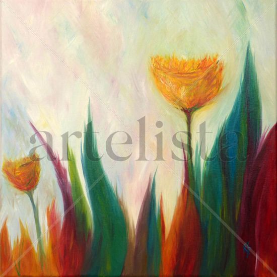 Flores Frías Oil Canvas Floral Painting