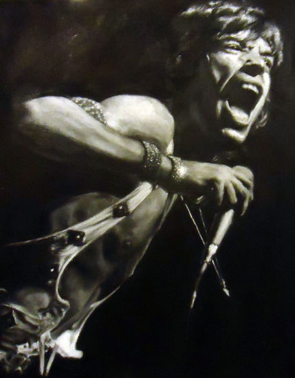 Mick Jagger 1972 Oil Canvas Figure Painting