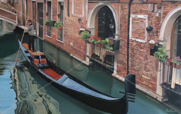 EL AGUA DE VENECIA. Oil Canvas Landscaping