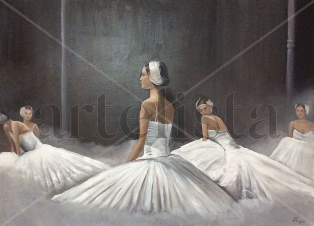 Bailarinas de ballet. Óleo Lienzo Figura