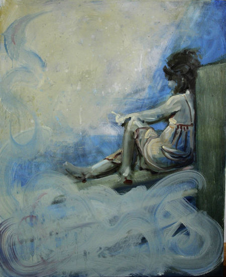 In blue: Idea Oil Canvas Figure Painting