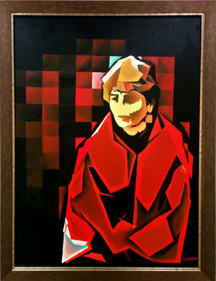 El Abrigo Rojo Oil Canvas Portrait