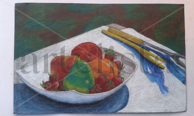 Mantel Blanco Pencil (coloured) Paper Still Life Paintings