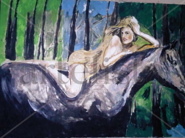 ALICIA AL GALOPE Oil Canvas Nude Paintings