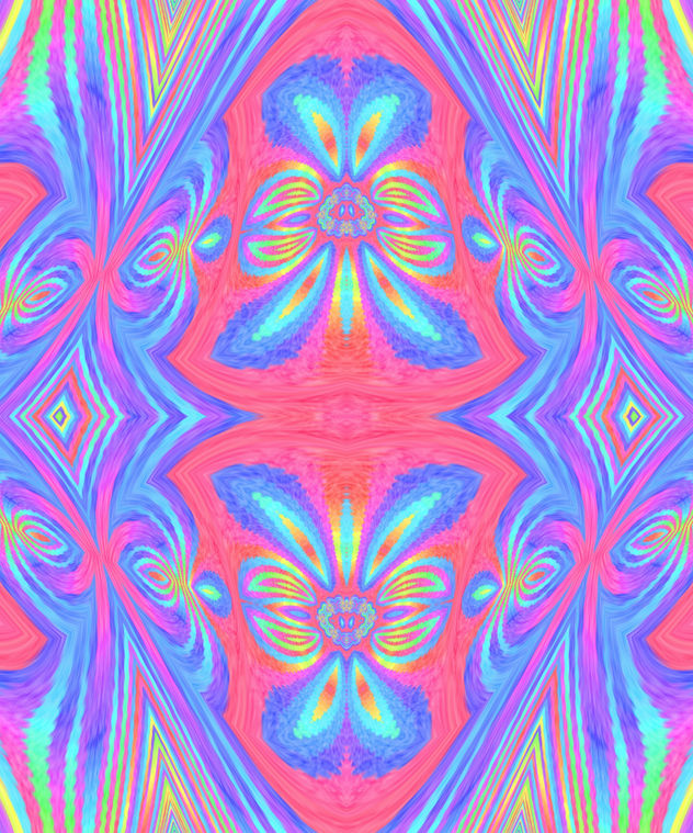 Mitosis de mariposas en el arco iris del alba