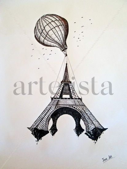 Torre Eiffel en los aires Tinta