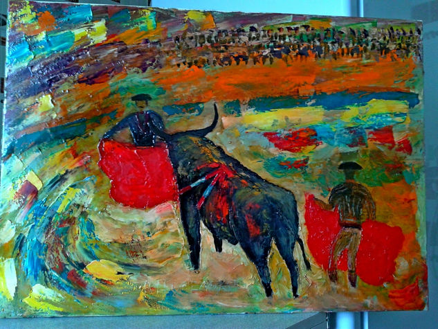 ” Corrida” Óleo Lienzo Otros