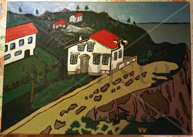 Paisaje vasco Oil Canvas Landscaping