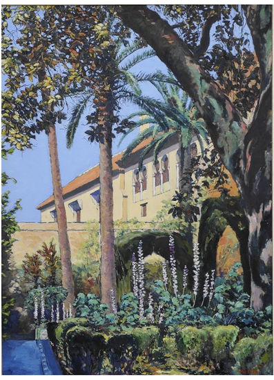 Jardín a la salida de los baños Oil Canvas Landscaping