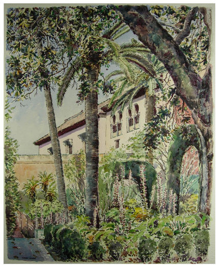 Jardín a la salida...