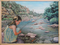 Niña en el rio