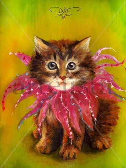 The Plum Fairy Cat Media Mixta Cartulina Animales