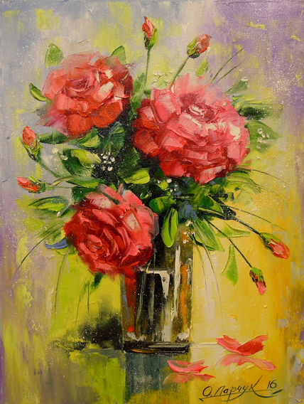 El ramo de rosas rojas