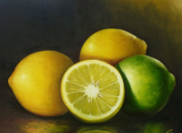 LIMONES Oil Textile Still Life Paintings