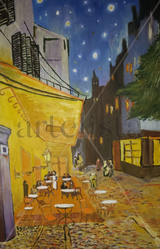 TERRAZA DE CAFE POR LA NOCHE