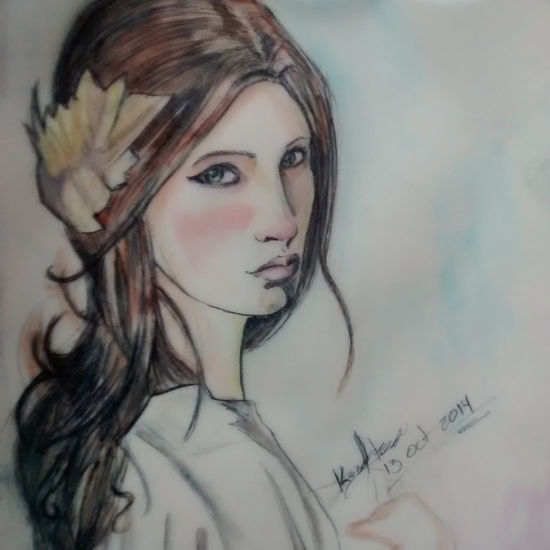 retatrato de Mayen Watercolour Paper Portrait