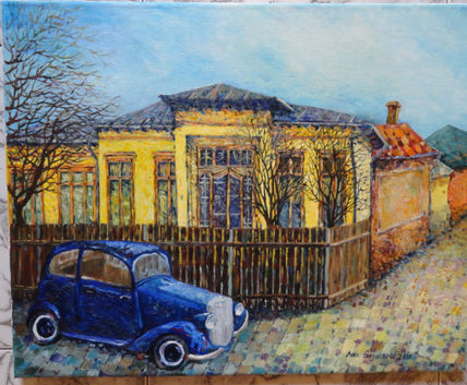El coche azul