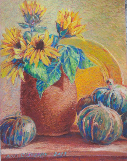 LAS GIRASOLES Pastel Cartulina Bodegones