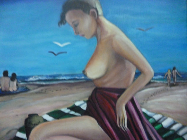 Playa Nudista Oil Canvas Nude Paintings