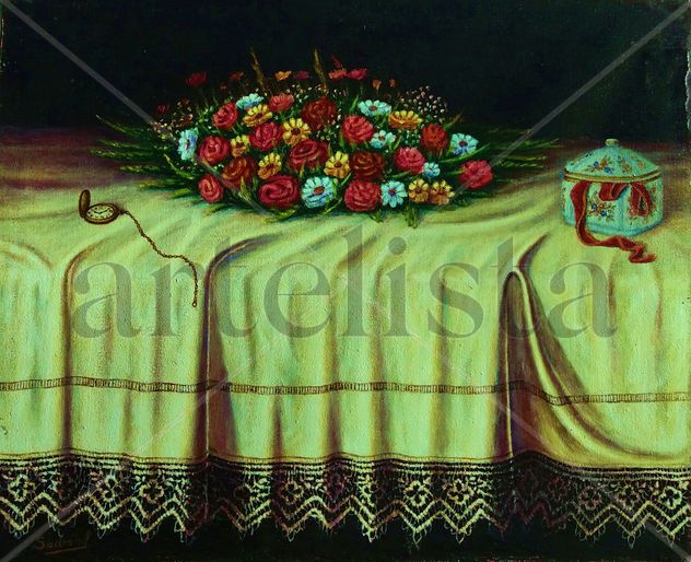 Flores sobre mantel