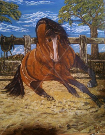 caballo Oil Panel Animals