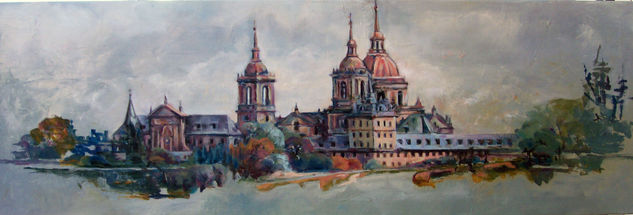 THE MONASTERY / EL MONASTERIO Oil Canvas Landscaping